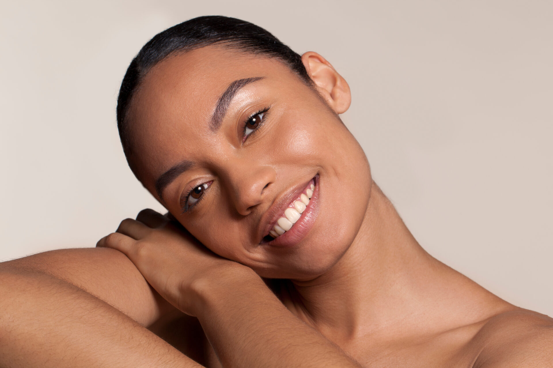 Portrait of smiling woman PRP Injection - Med Spa